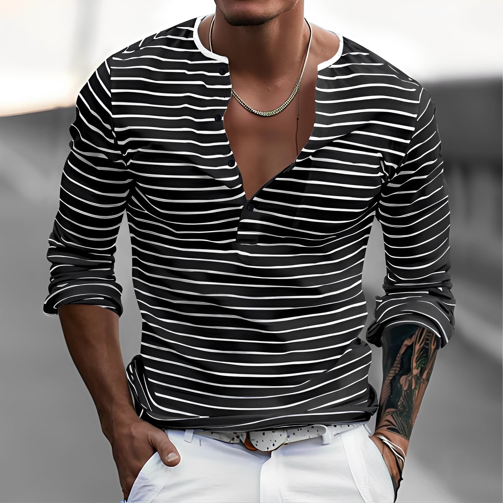 Thomson - Stilvolles Langarmshirt mit Streifen