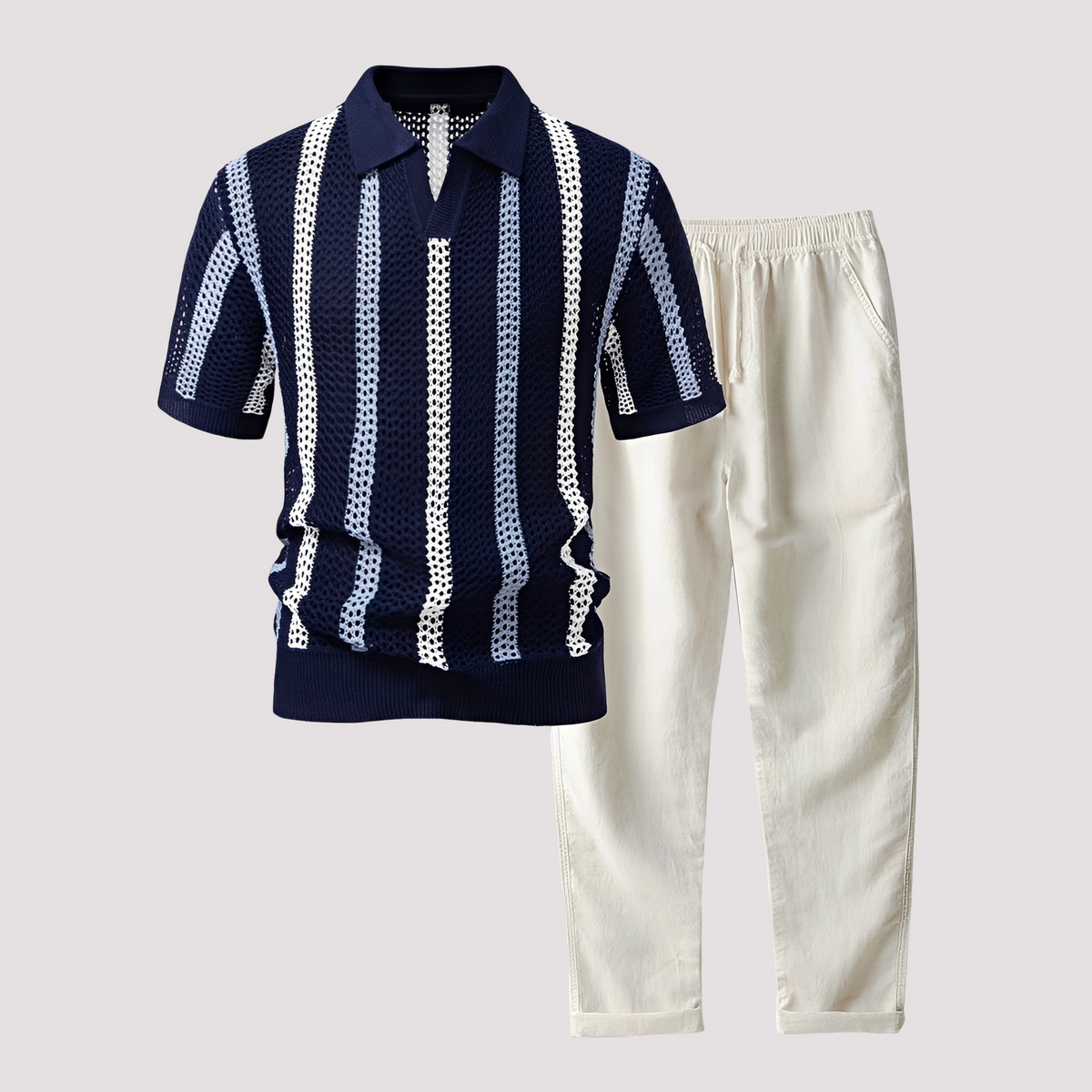 Richards - Komfortables Streifen-Polo mit passender Hose