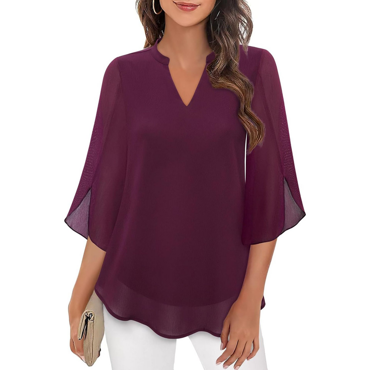 Ella - Bluse mit V-Ausschnitt