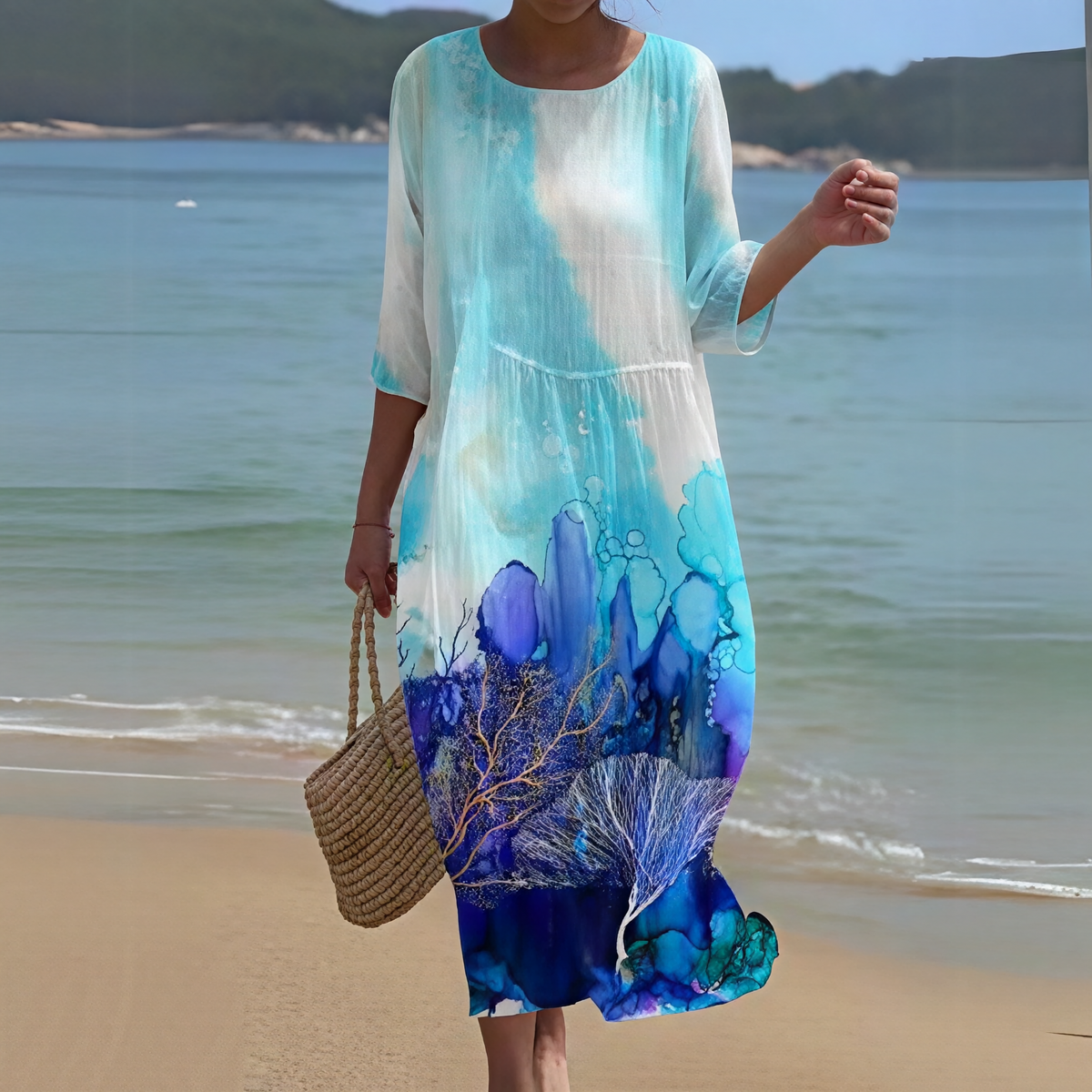 Alina- Elegantes Damen Sommerkleid mit Blumenmuster