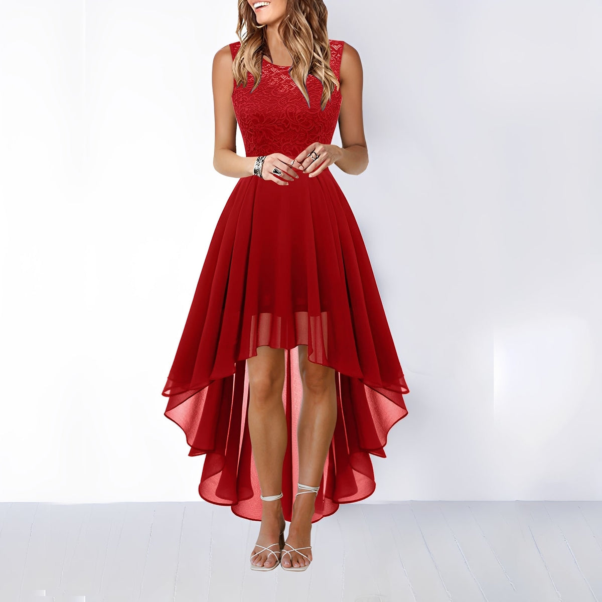 Damen Abendkleid – Edles asymmetrisches Kleid für Abend, Party & Anlass