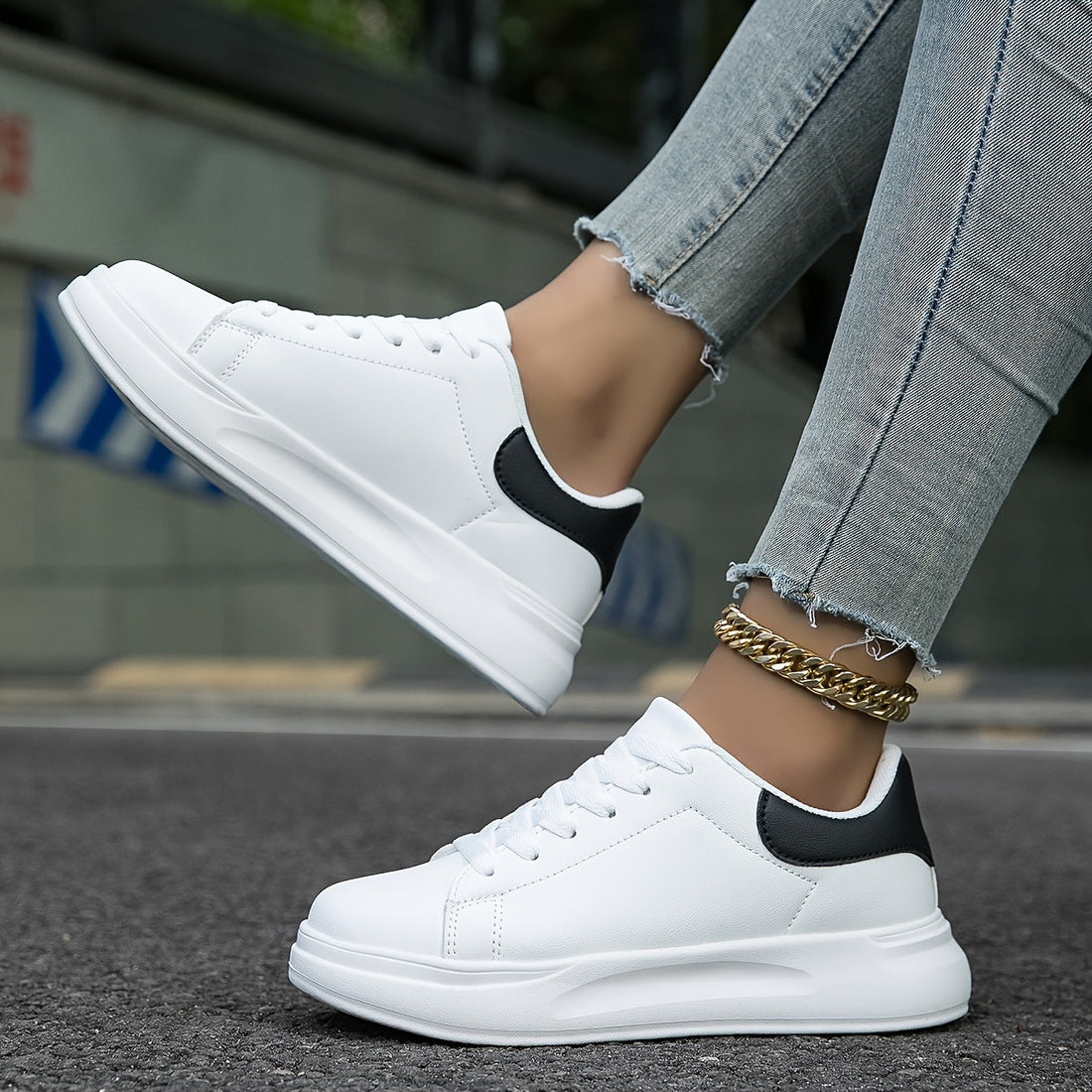 Layla - Weiße Freizeitschuhe für Damen