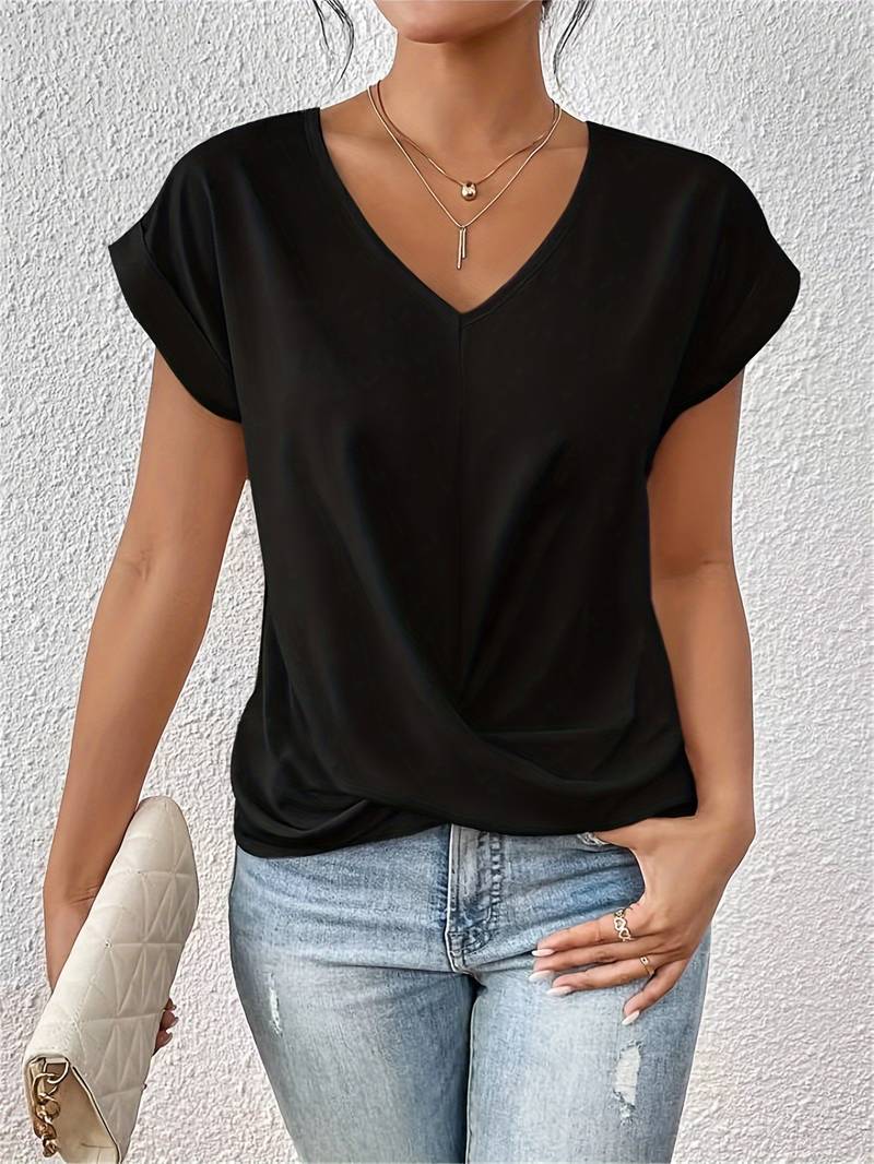 Shyra - V-Ausschnitt Top mit Frontdrehung