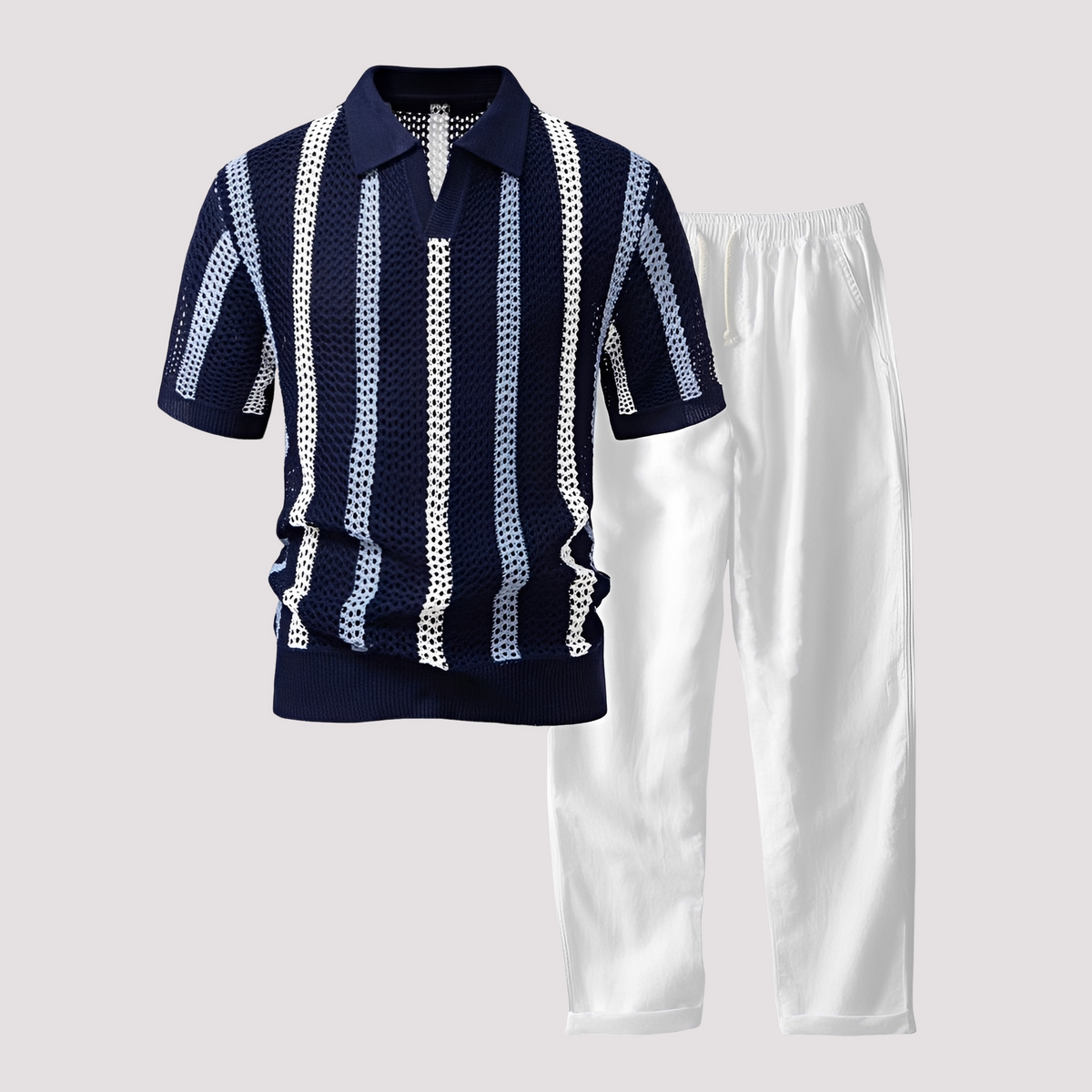 Richards - Komfortables Streifen-Polo mit passender Hose