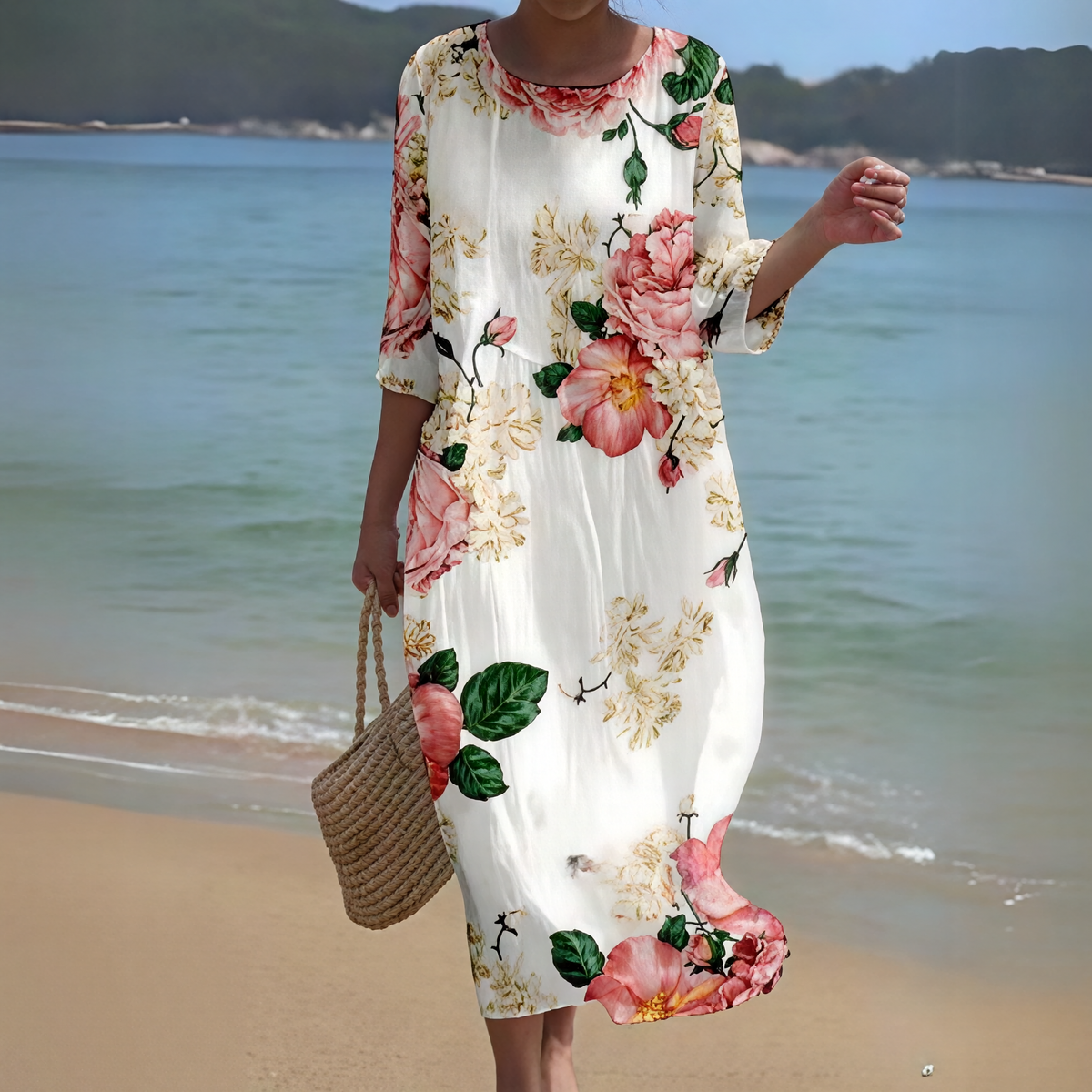 Alina- Elegantes Damen Sommerkleid mit Blumenmuster