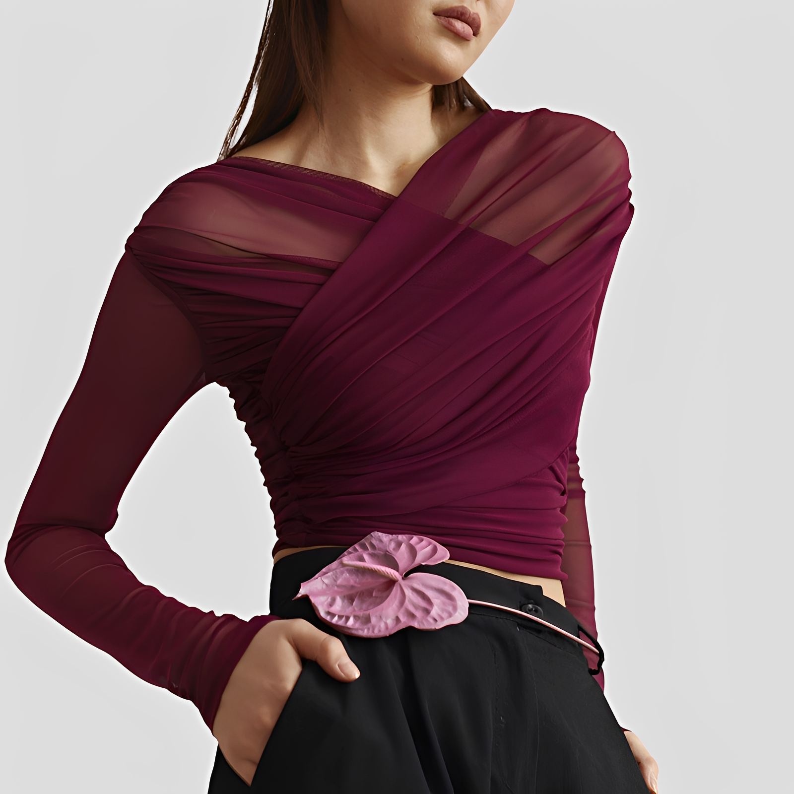 Cara - Elegante Bluse mit langen Ärmeln und Falten