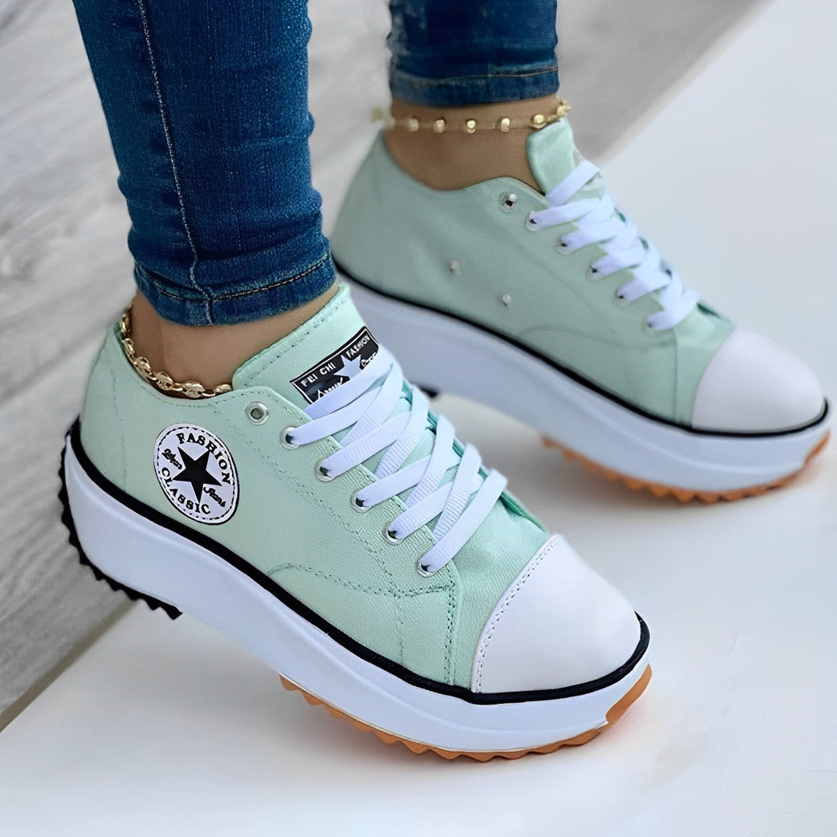 Leinenschuhe - Modische Damen Sneakers