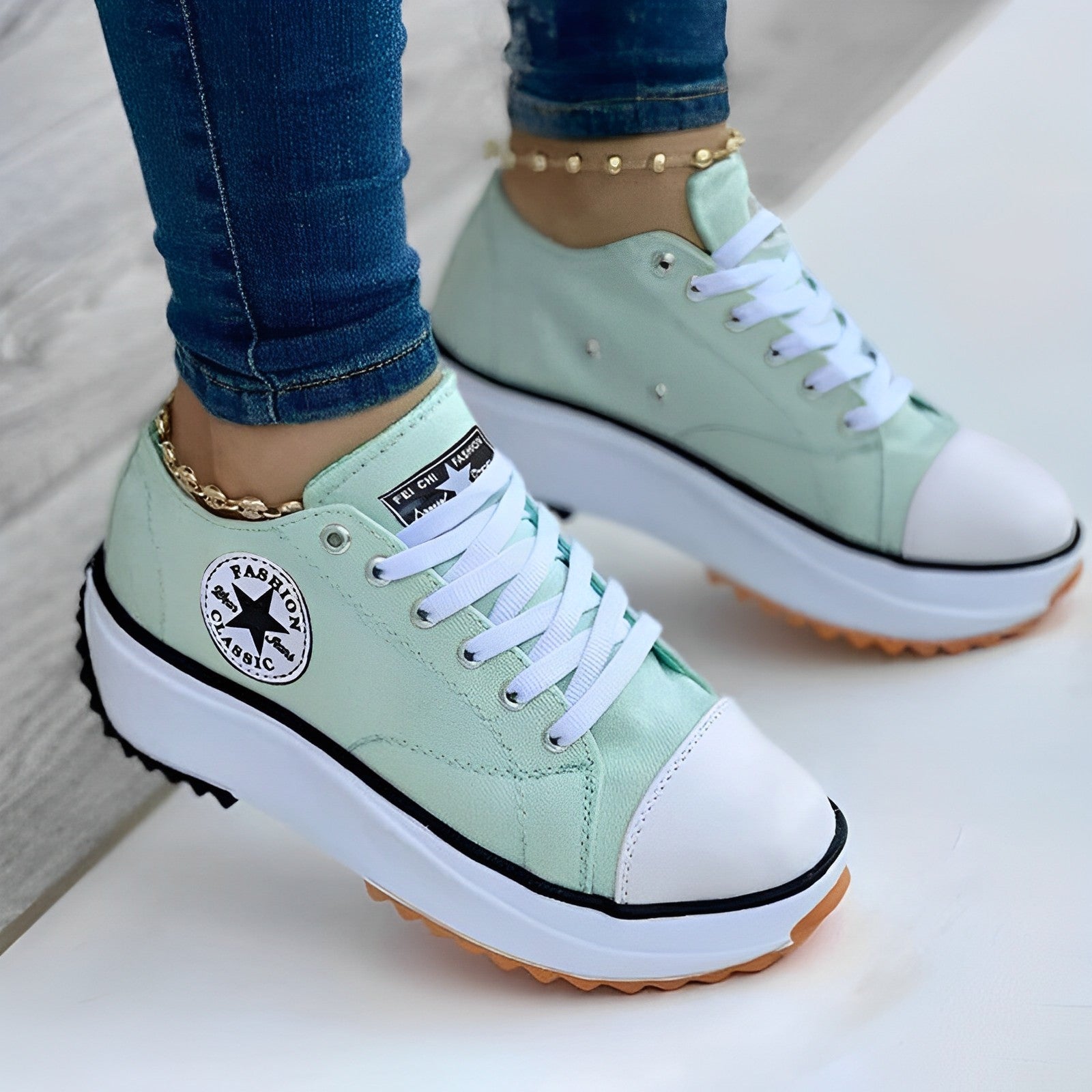 Leinenschuhe - Modische Damen Sneakers