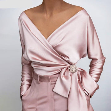 Claudia- Elegante Damen Wickelbluse