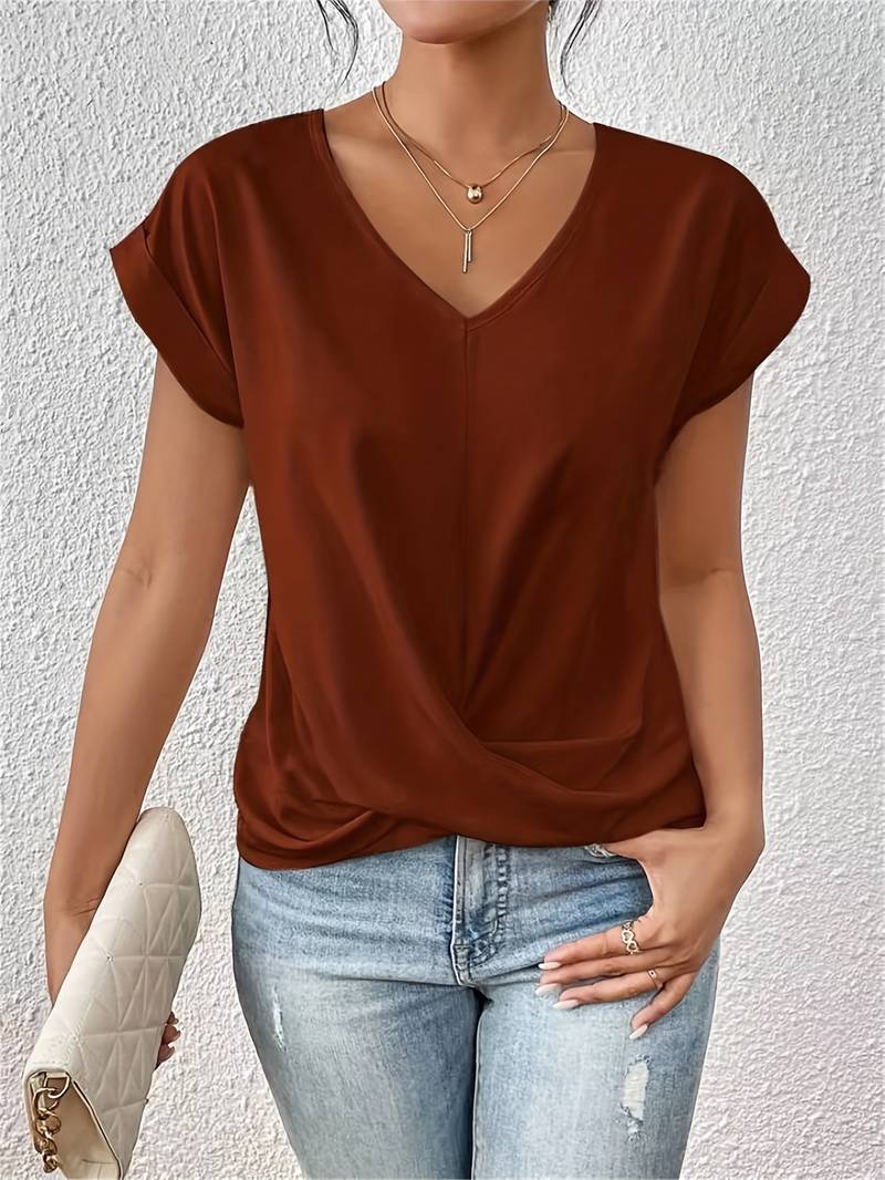 Shyra - V-Ausschnitt Top mit Frontdrehung
