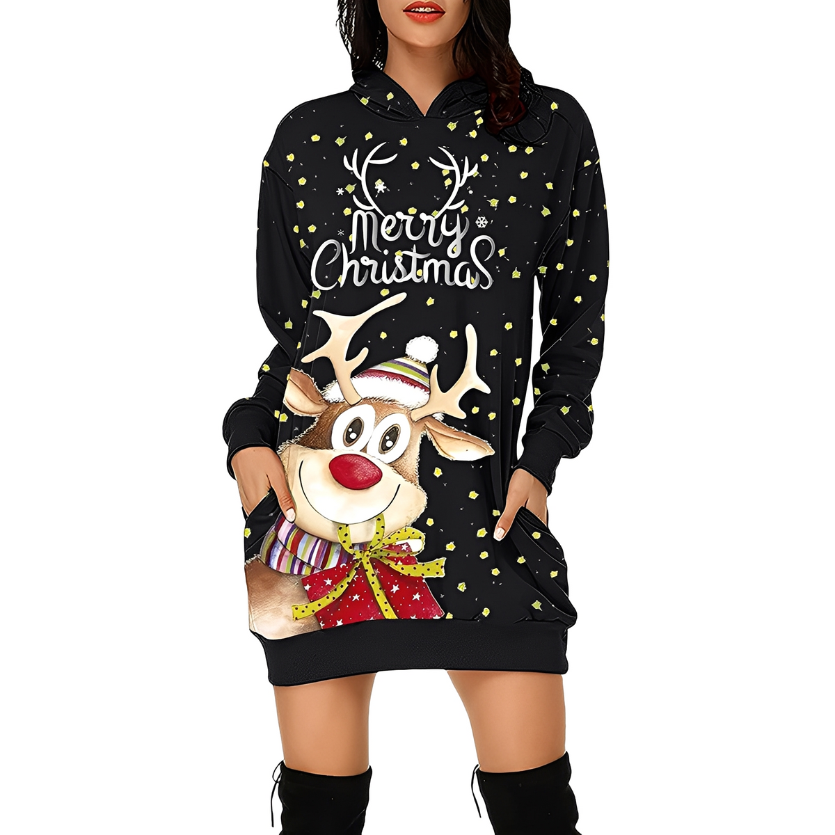 Georgia - Schickes Weihnachtskapuzenkleid für Damen