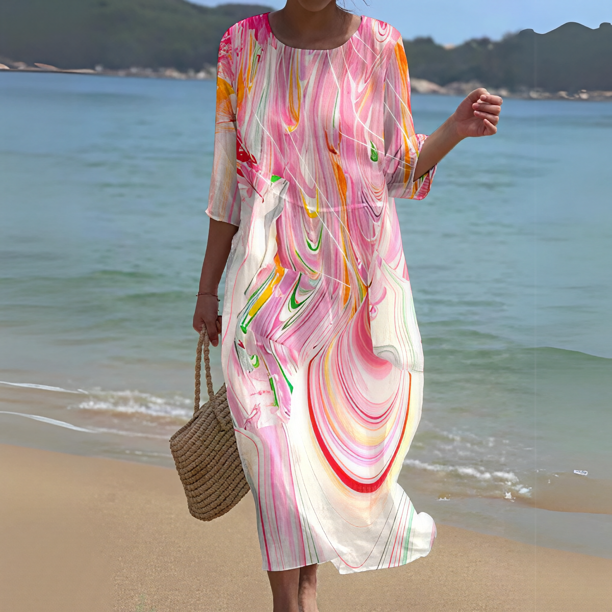 Alina- Elegantes Damen Sommerkleid mit Blumenmuster