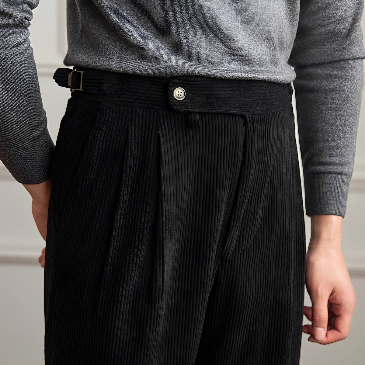 Rafael - Hoch taillierte Cord-Hosen