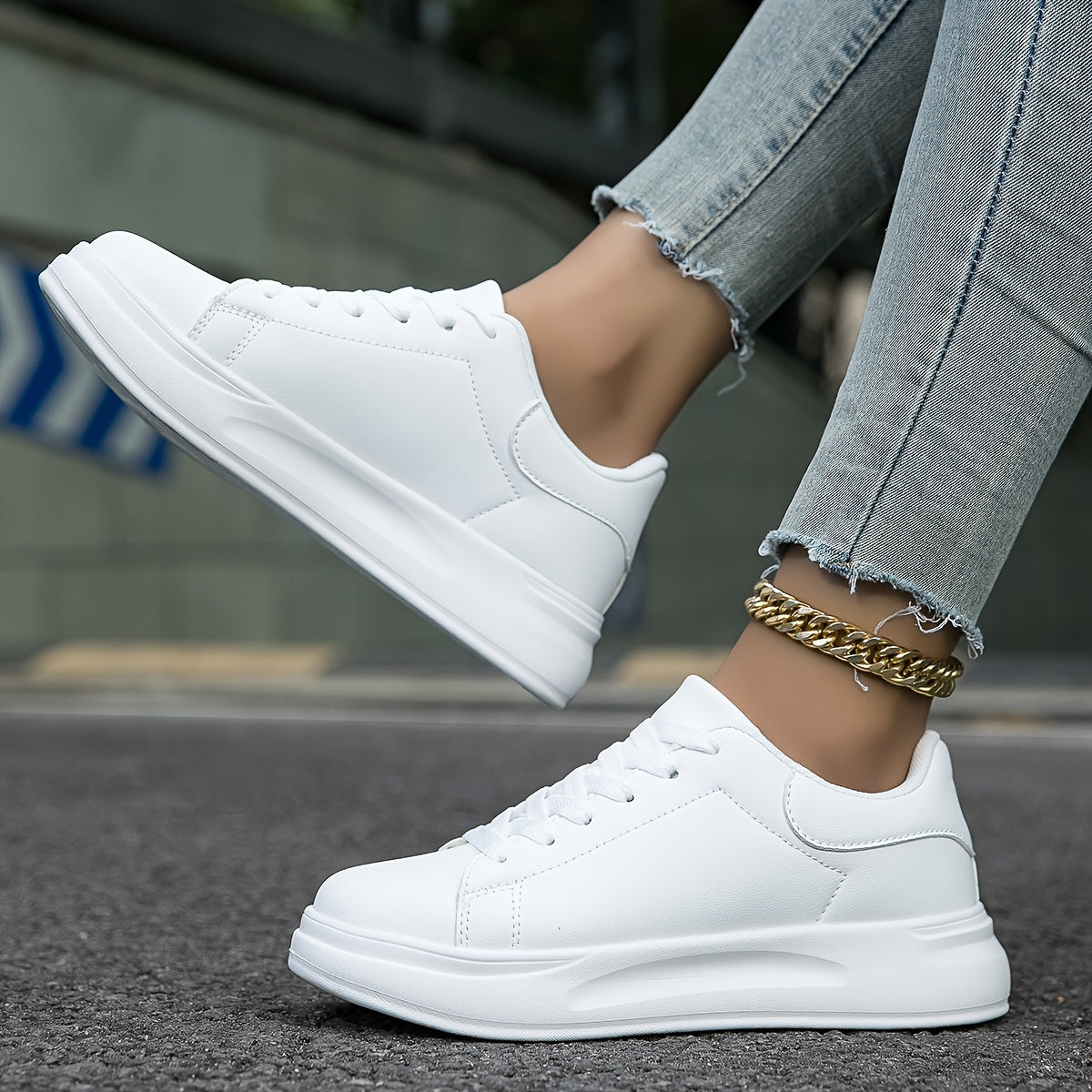 Layla - Weiße Freizeitschuhe für Damen
