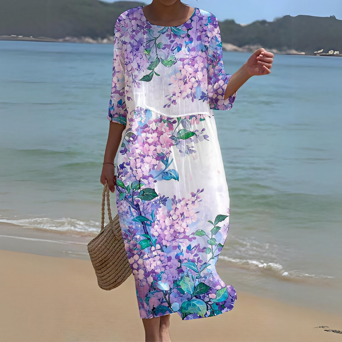 Alina- Elegantes Damen Sommerkleid mit Blumenmuster