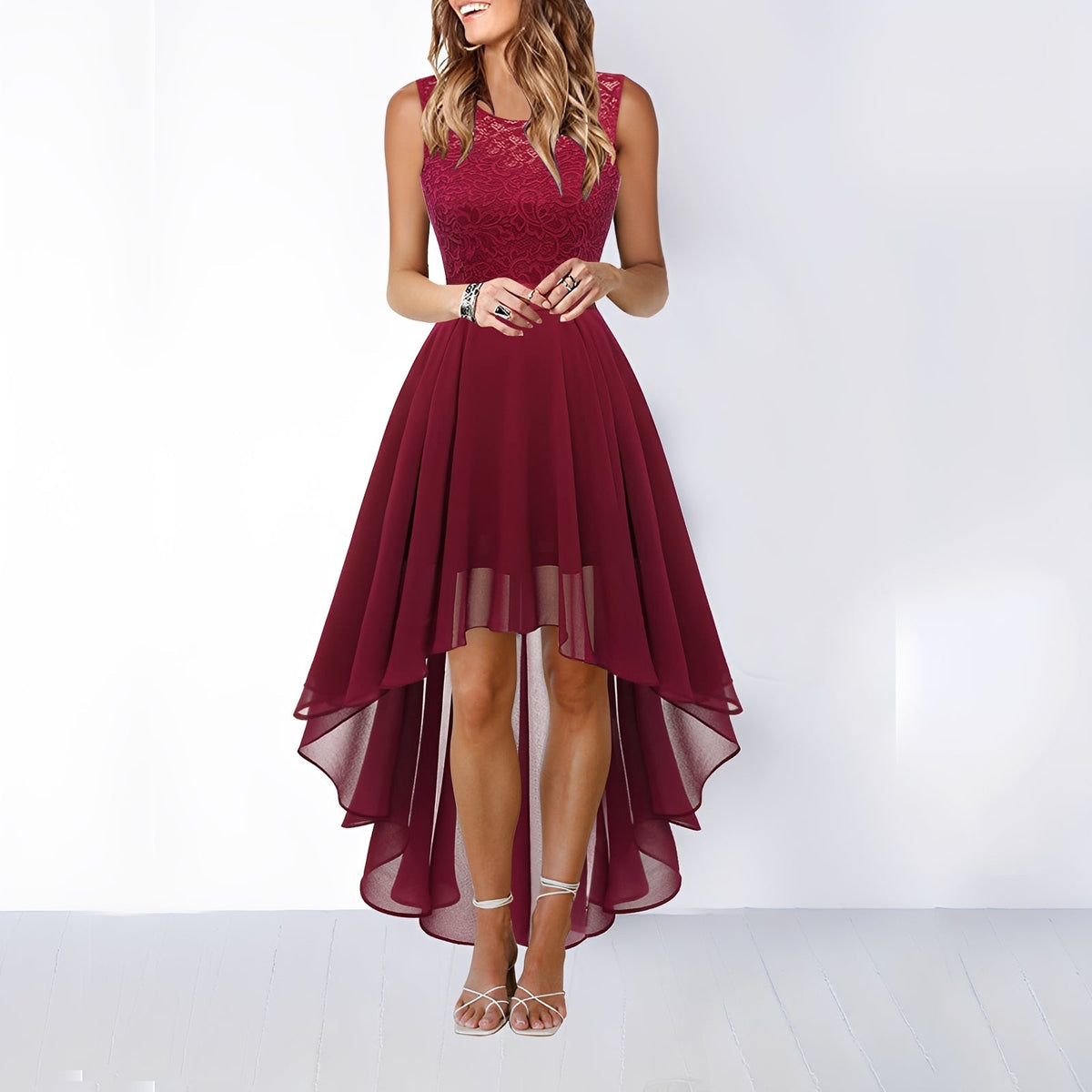 Damen Abendkleid – Edles asymmetrisches Kleid für Abend, Party & Anlass
