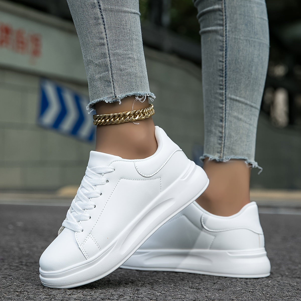 Layla - Weiße Freizeitschuhe für Damen