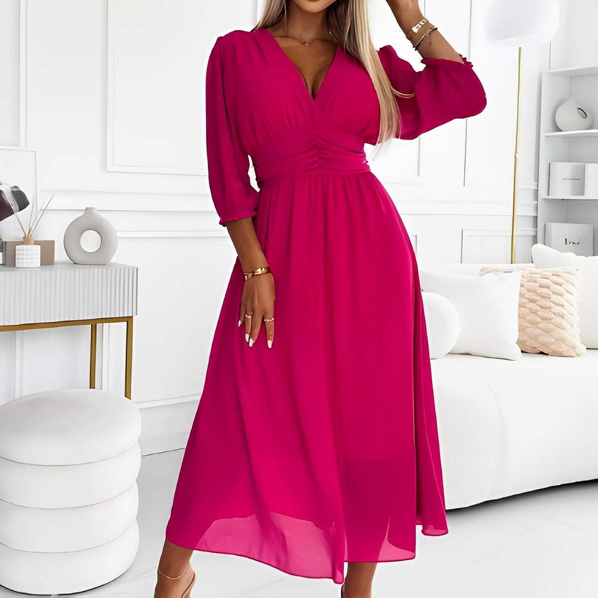 Rachyl - Chiffonkleid Langarm