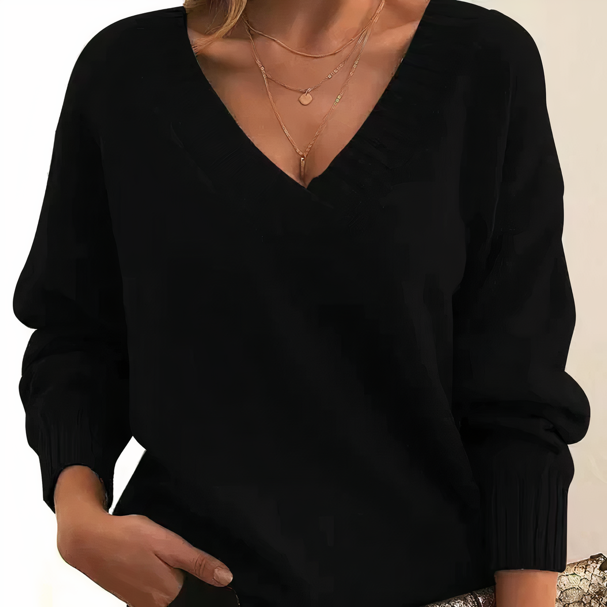 Leocadia - Stilvoller V-Ausschnitt-Pullover