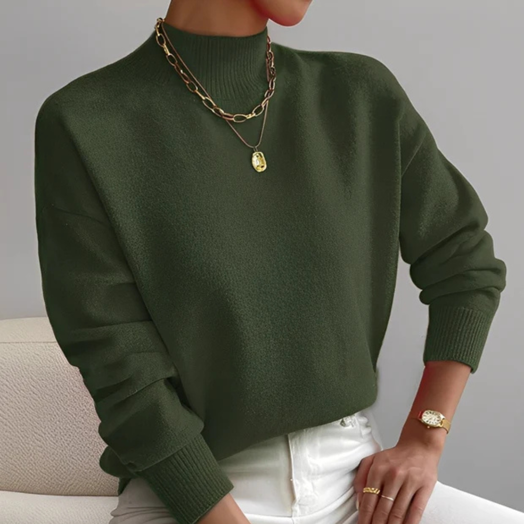 Roxana - Bequemer Pullover mit Stehkragen