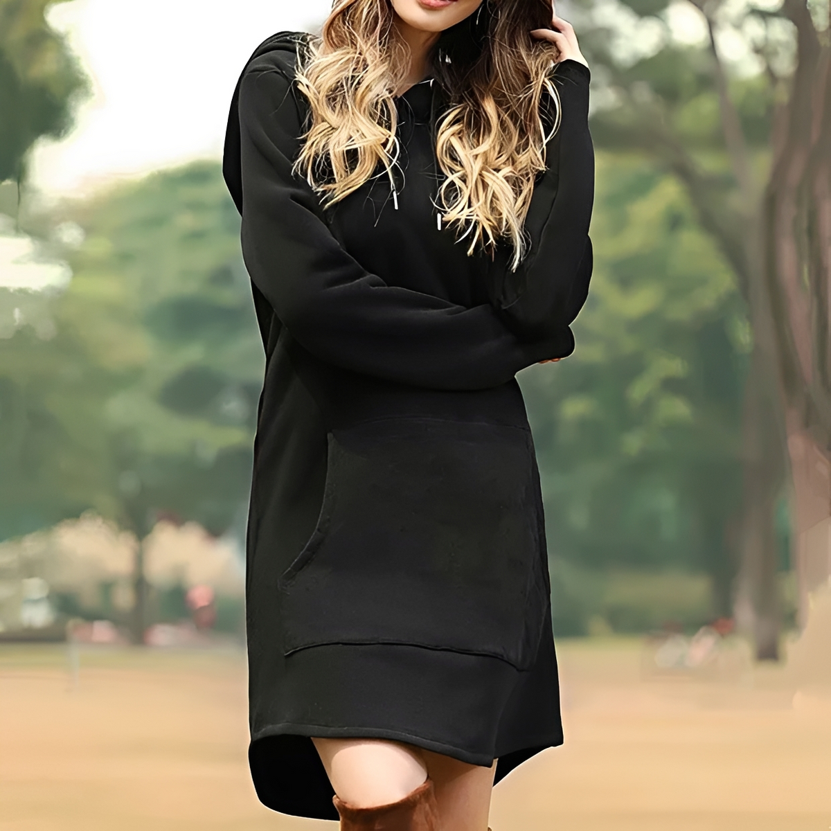 Juris - Modisches kurzes Kleid mit Kapuze