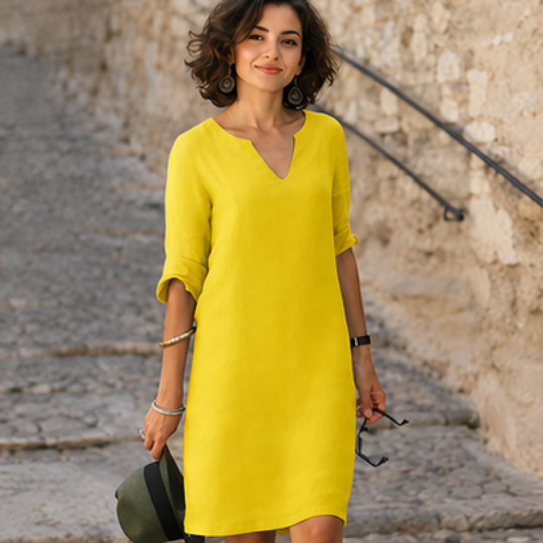 Guilaine - Elegantes und modisches Kleid mit V-Ausschnitt