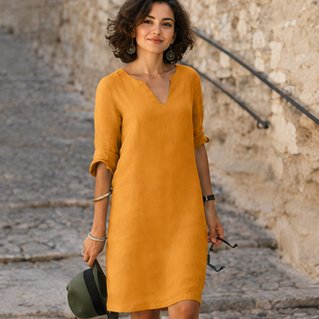 Guilaine - Elegantes und modisches Kleid mit V-Ausschnitt