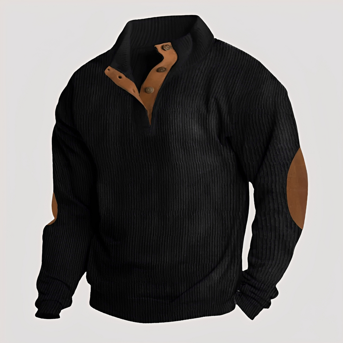 Rico - Robuster Pulli mit halber Knopfleiste