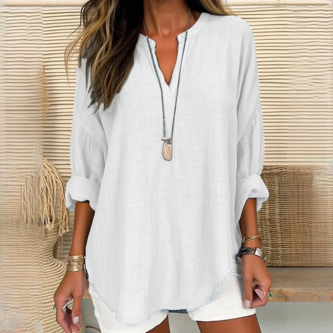 Eliza - Komfortable Bluse mit V-Ausschnitt