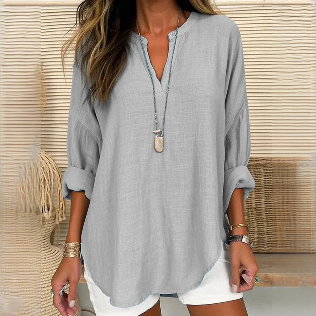 Eliza - Komfortable Bluse mit V-Ausschnitt
