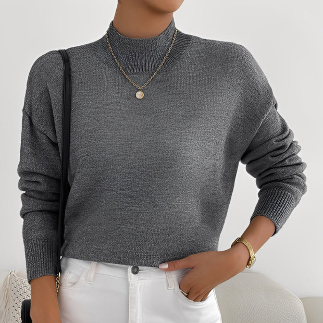Roxana - Bequemer Pullover mit Stehkragen