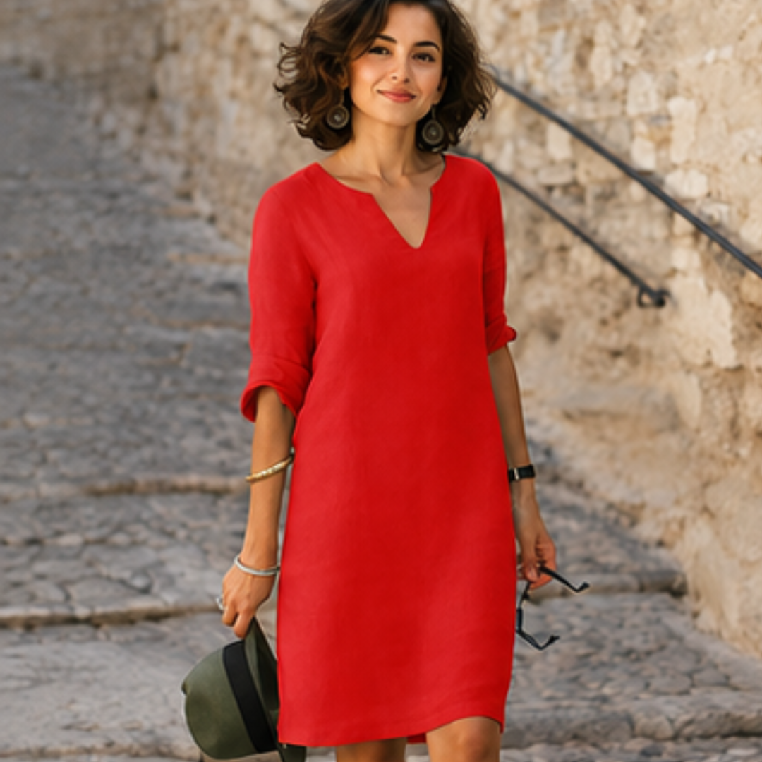 Guilaine - Elegantes und modisches Kleid mit V-Ausschnitt