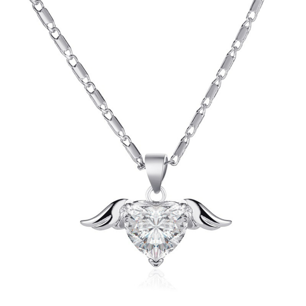Halskette Flügel der Liebe - Kette mit Herzen und Flügeln