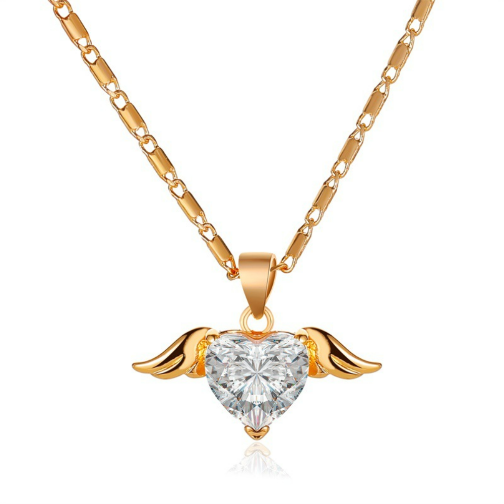 Halskette Flügel der Liebe - Kette mit Herzen und Flügeln