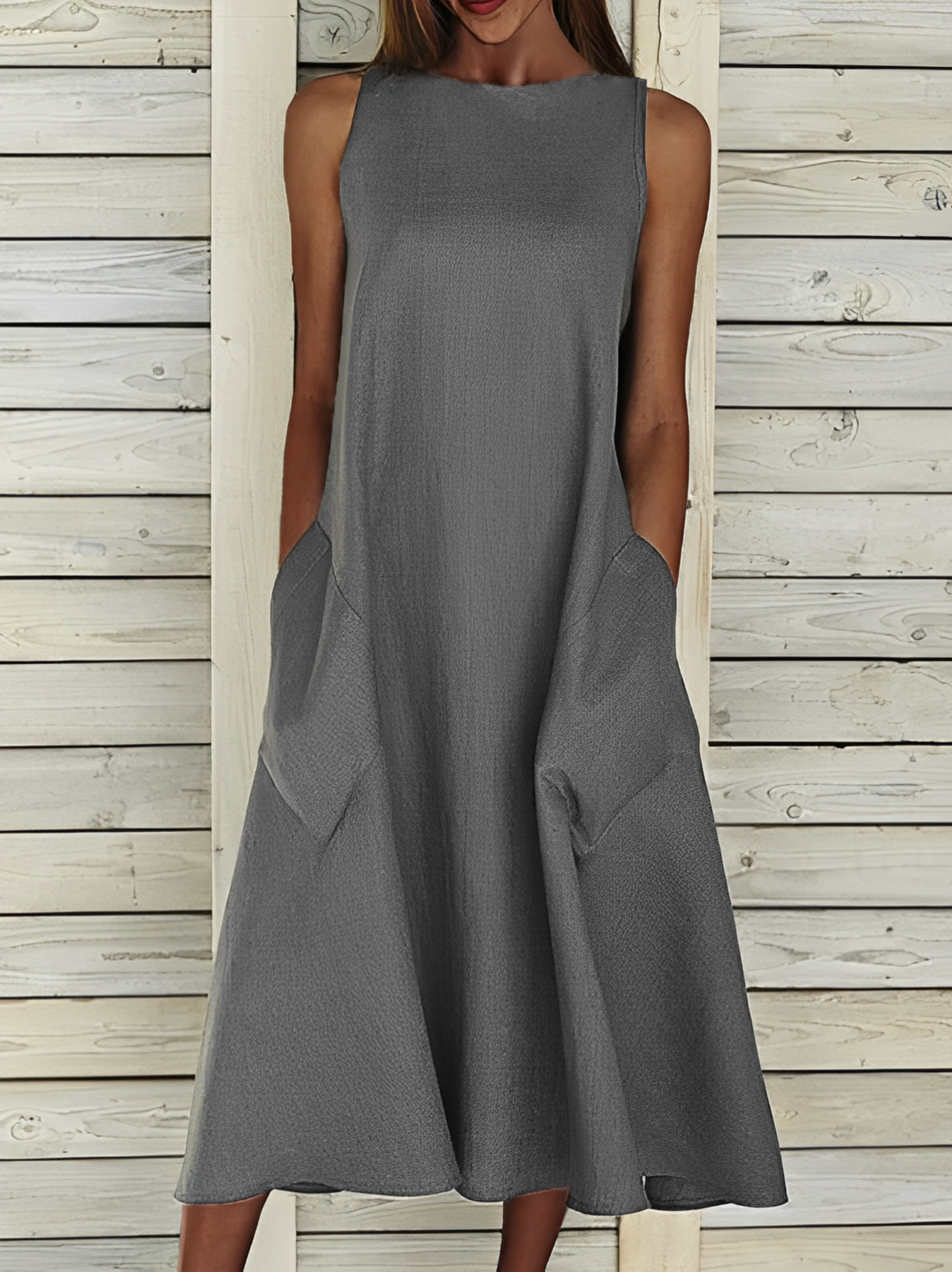 Amihan Kleid - Elegantes ärmelloses Damenkleid