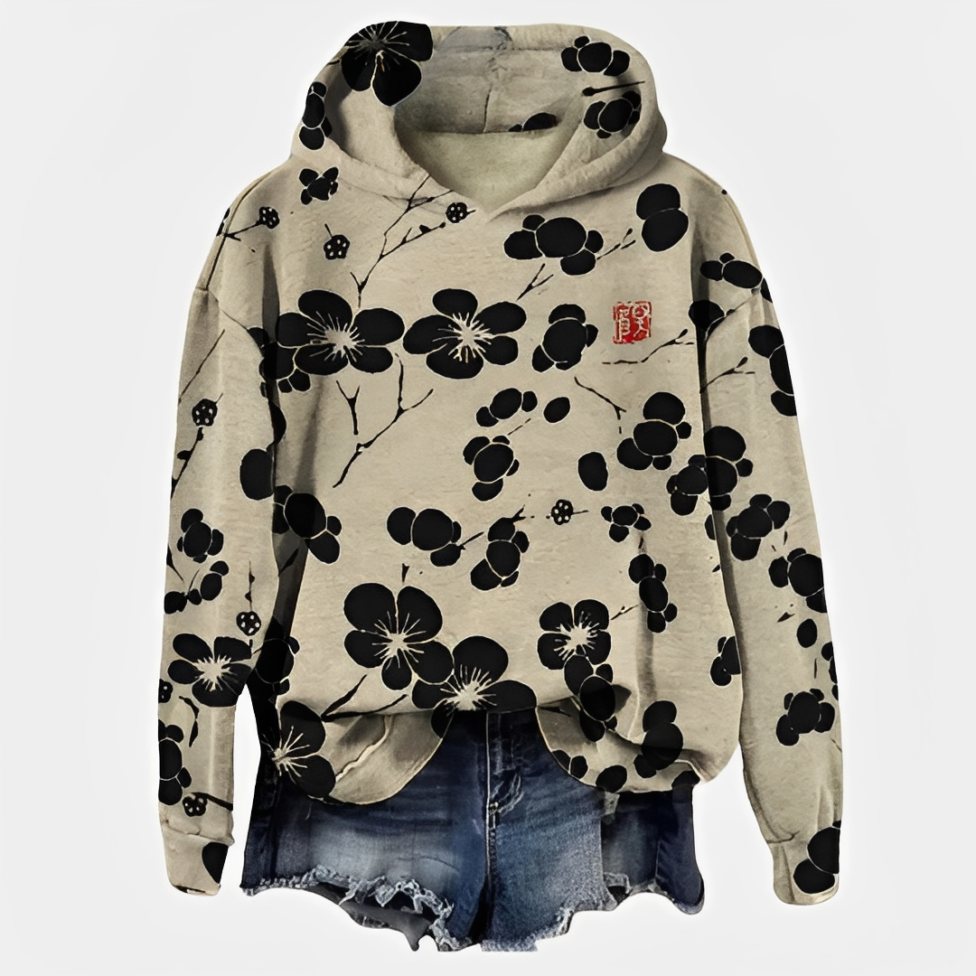 Emelyn - Damen-Hoodie mit floralen Akzenten