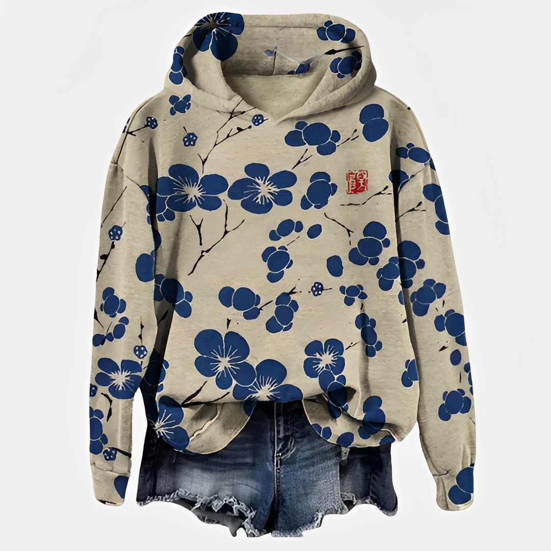Emelyn - Damen-Hoodie mit floralen Akzenten