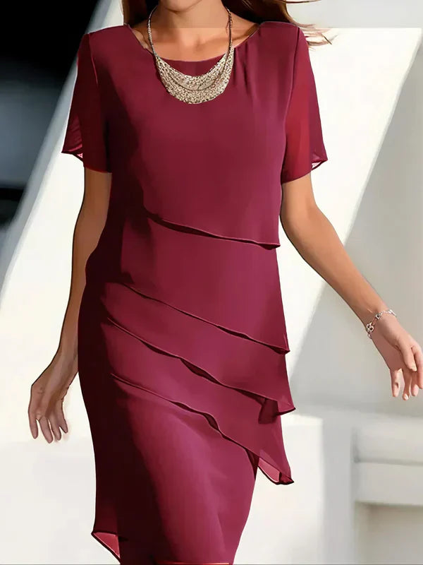 Georgina - Stilvolles Midi-Kleid mit Lagenlook für Damen