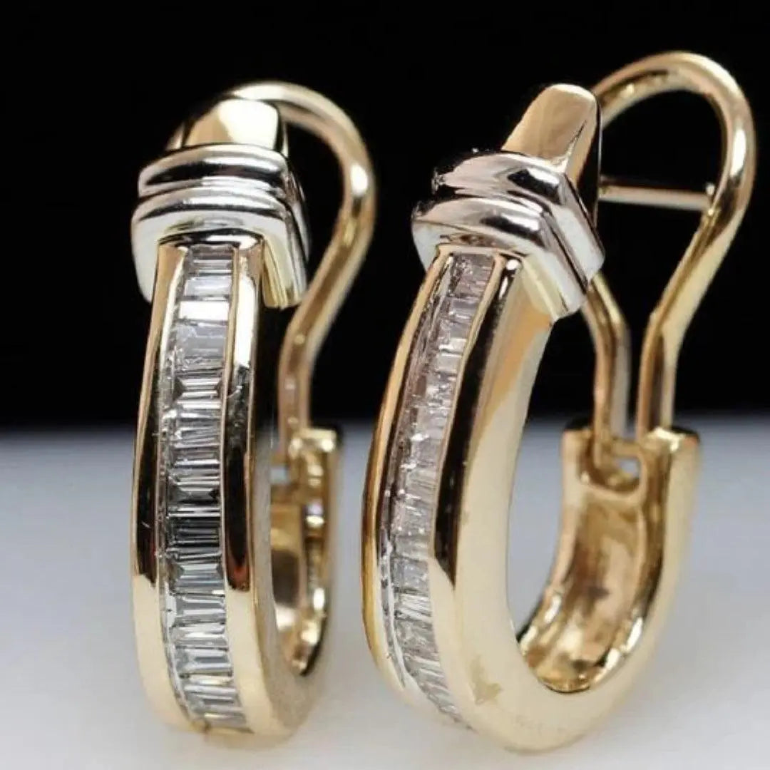 Verfeinertes Glitzern - Vintage Ohrringe aus Gold und Diamanten