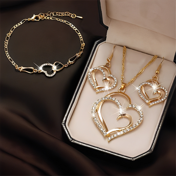 Celia – Romantisches Halsketten- und Ohrringset aus Gold