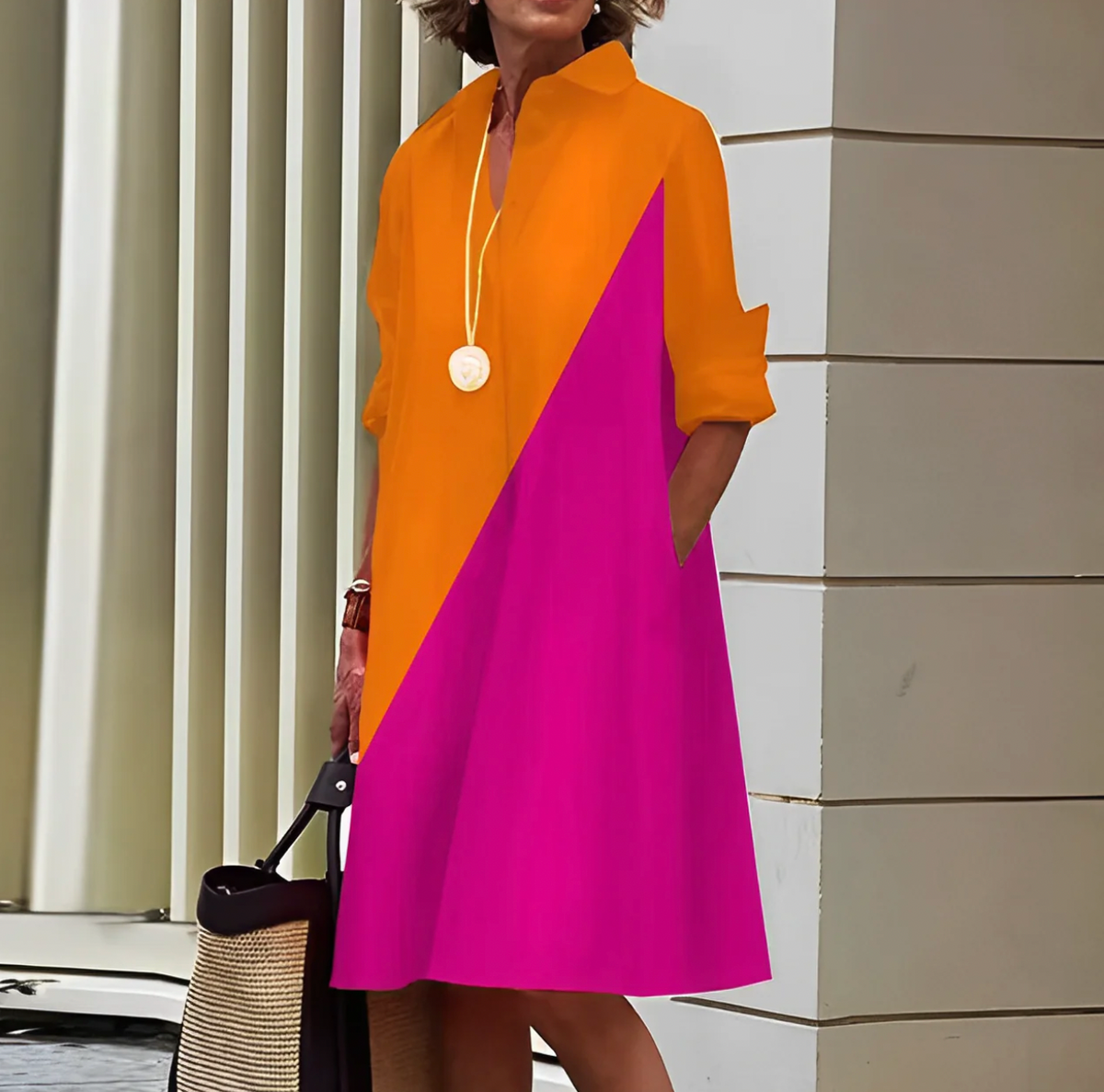 Alissa - Elegantes Damen Hemdblusenkleid