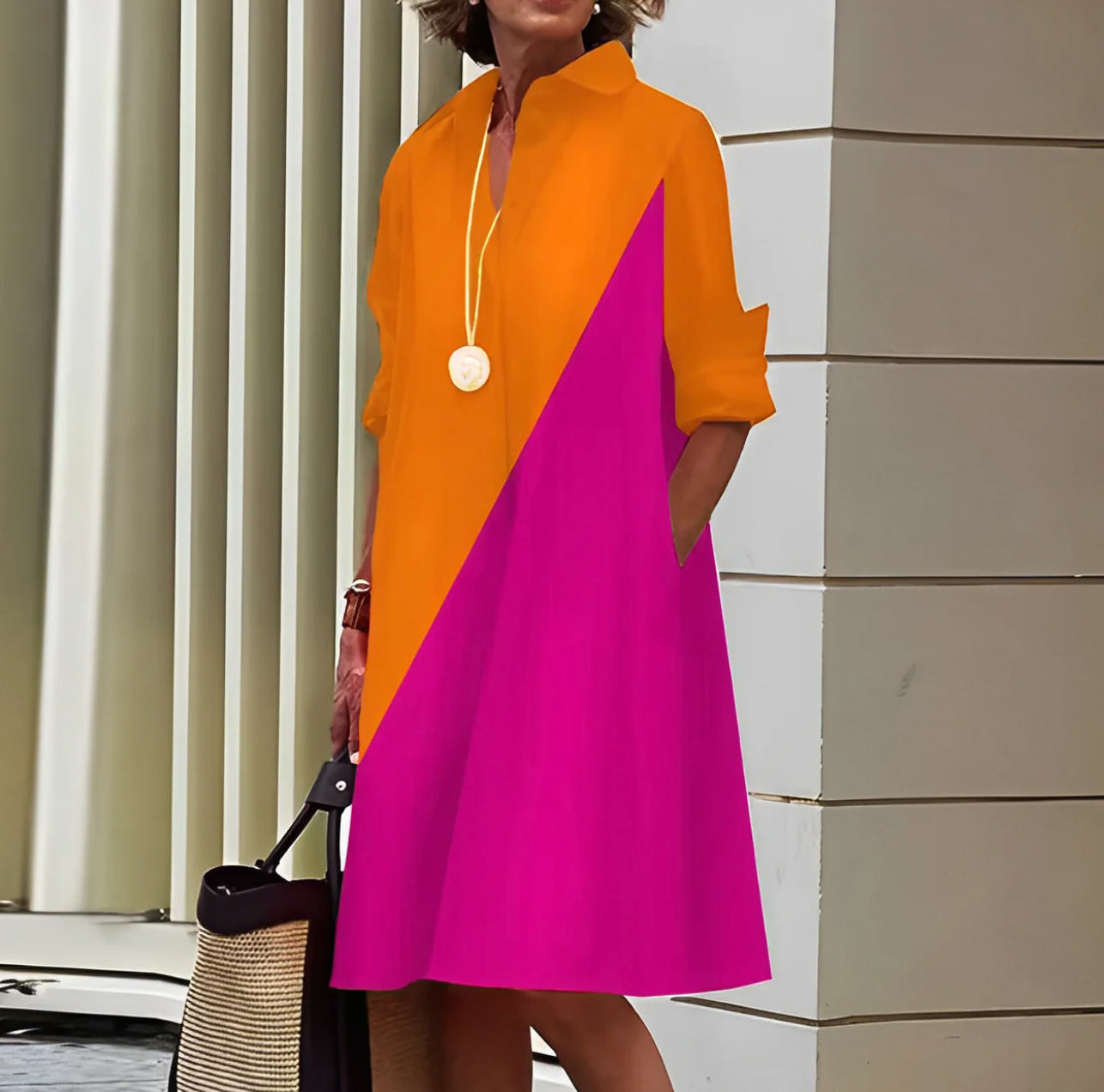 Alissa - Elegantes Damen Hemdblusenkleid