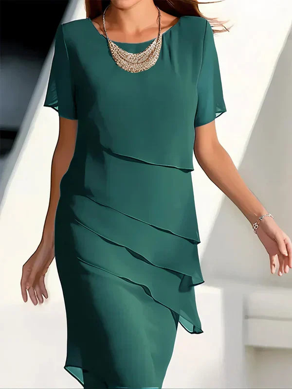 Georgina - Stilvolles Midi-Kleid mit Lagenlook für Damen