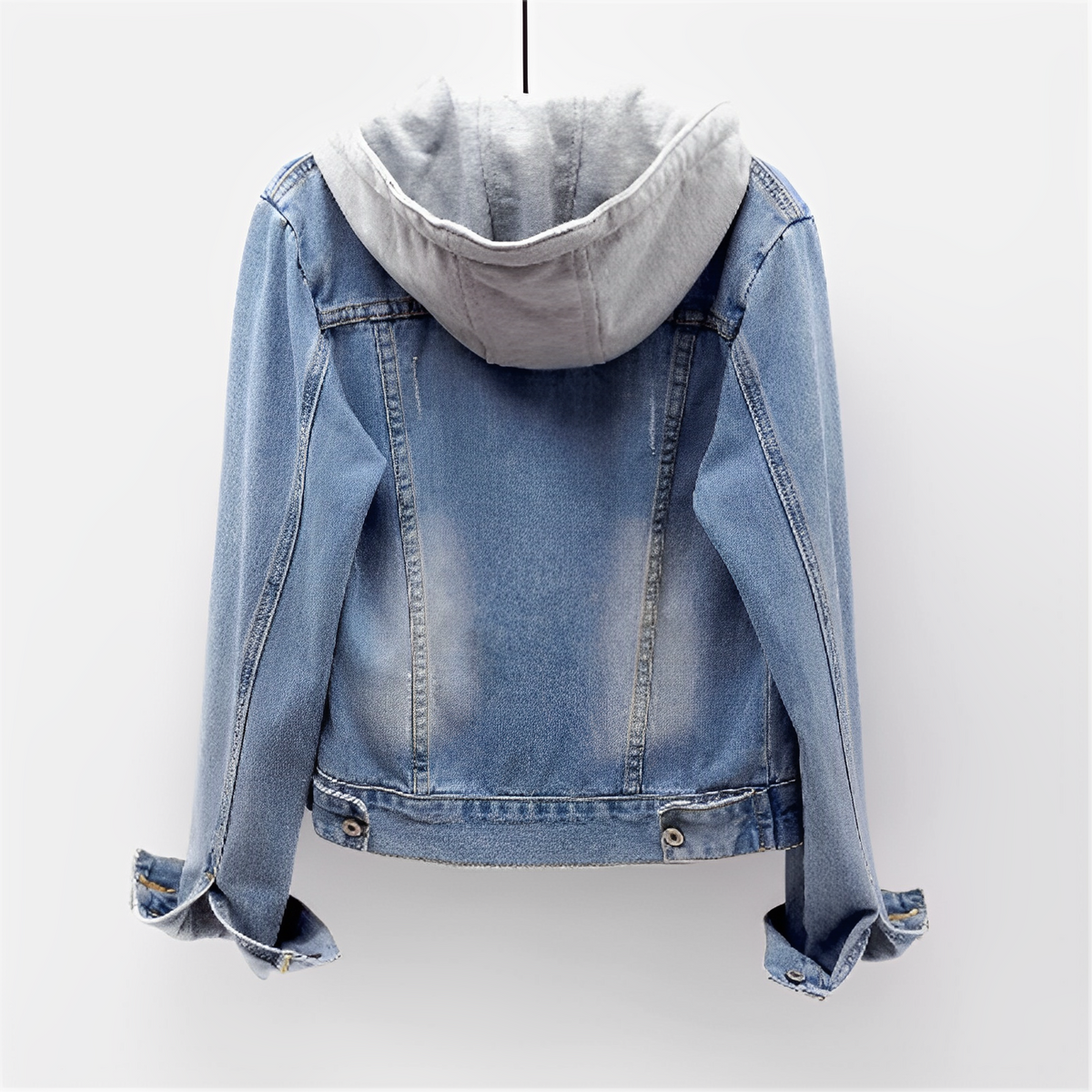 Adah - Langärmlige Jeansjacke mit abnehmbarem Kapuzen
