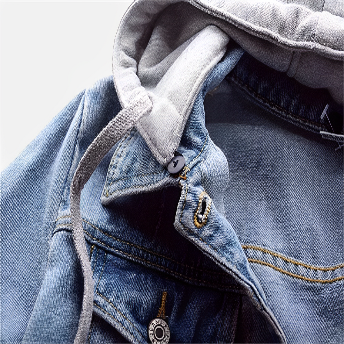 Adah - Langärmlige Jeansjacke mit abnehmbarem Kapuzen