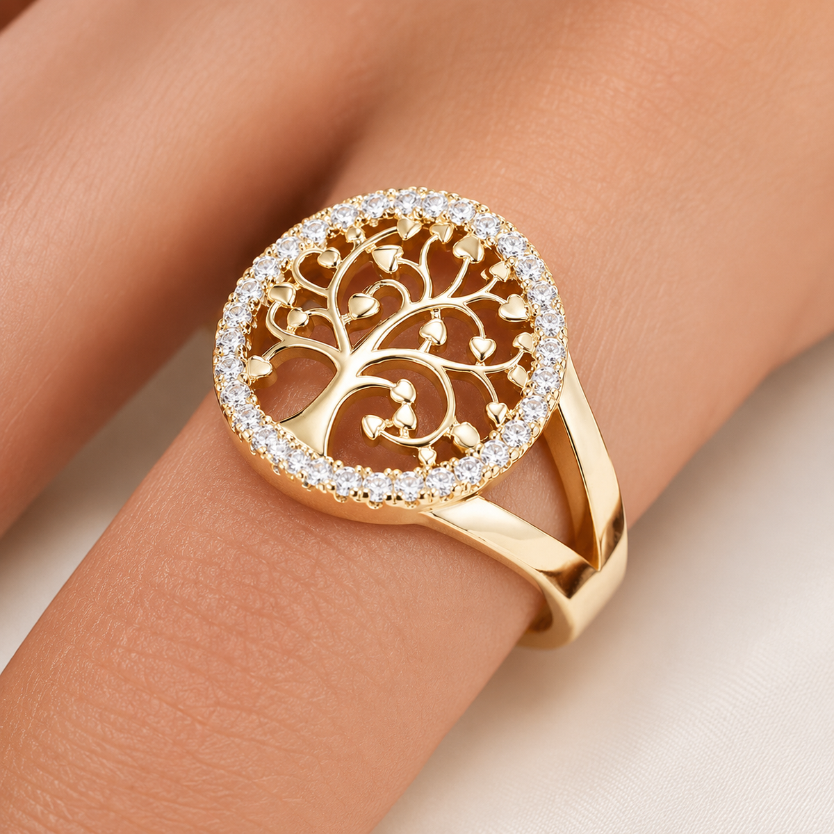 Yelina – Lebensbaumring aus Gold oder Silber