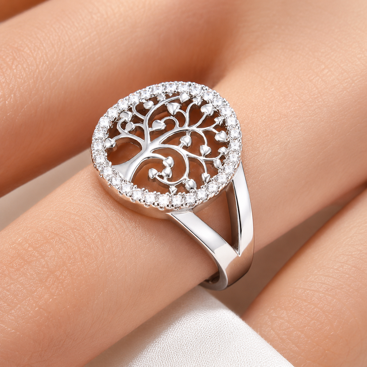 Yelina – Lebensbaumring aus Gold oder Silber