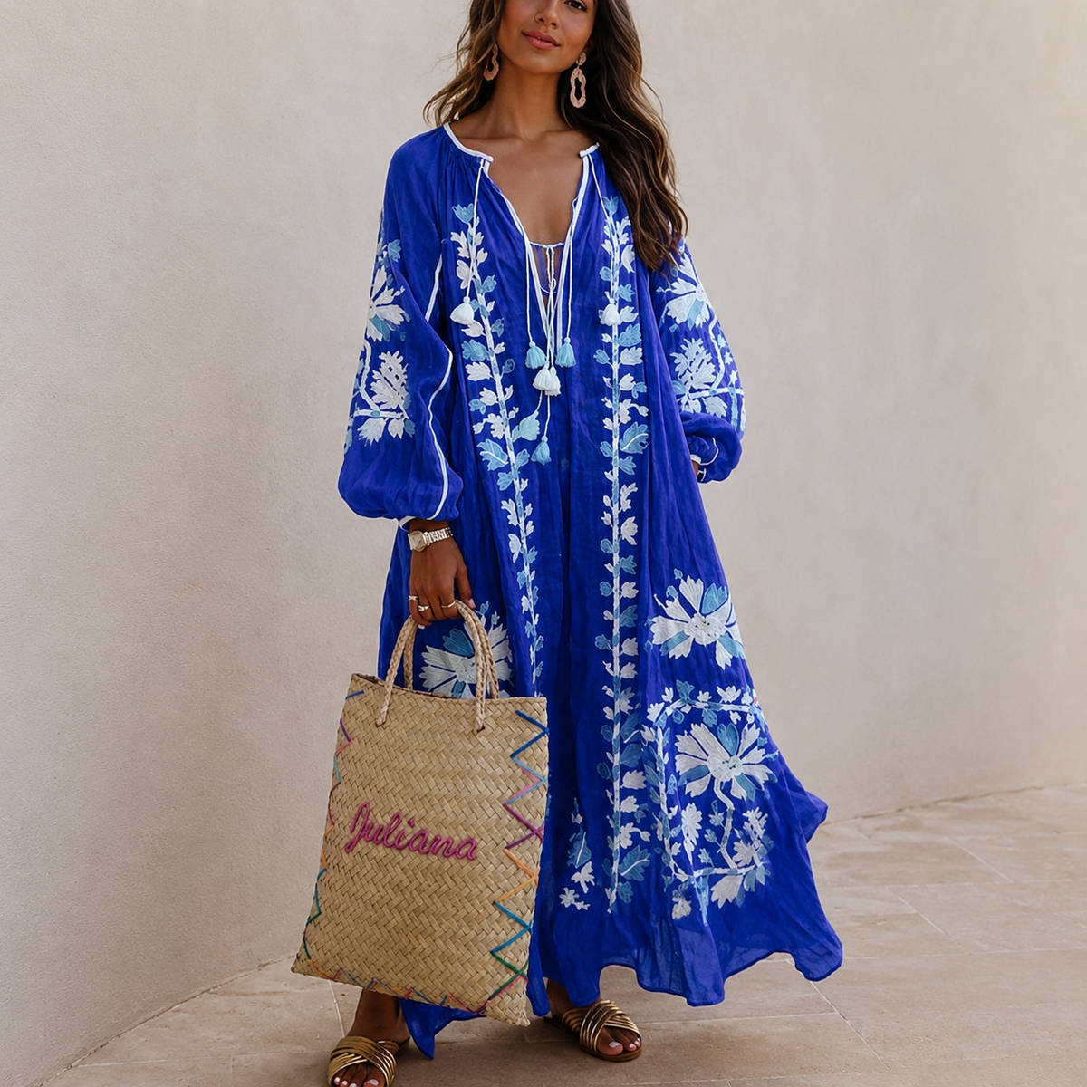 Nelia - Luftiges Boho-Sommerkleid mit Blumendesign