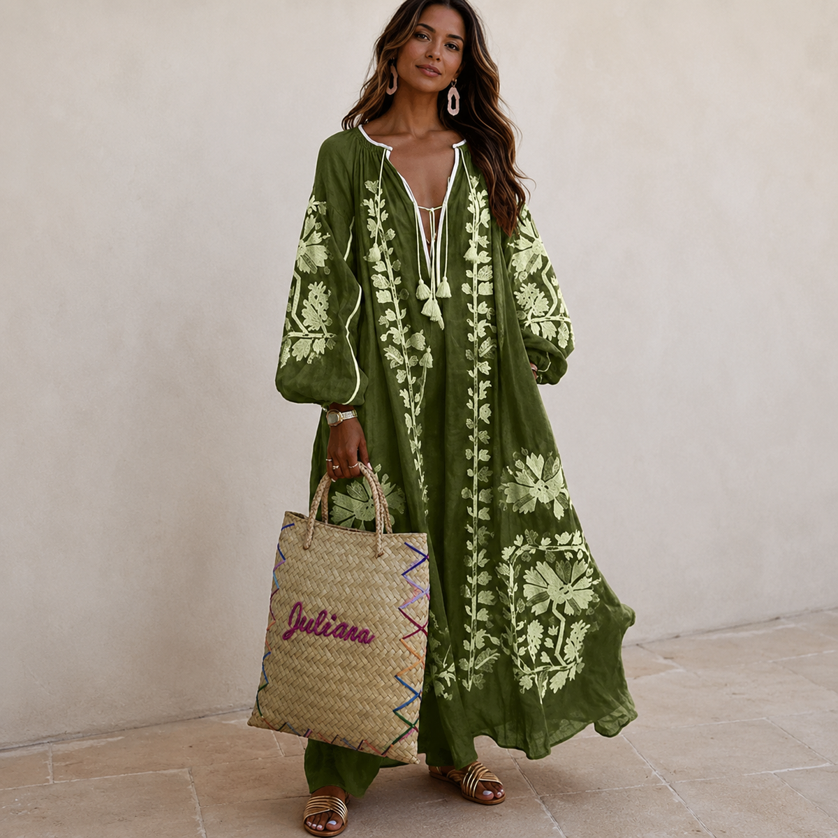 Nelia - Luftiges Boho-Sommerkleid mit Blumendesign