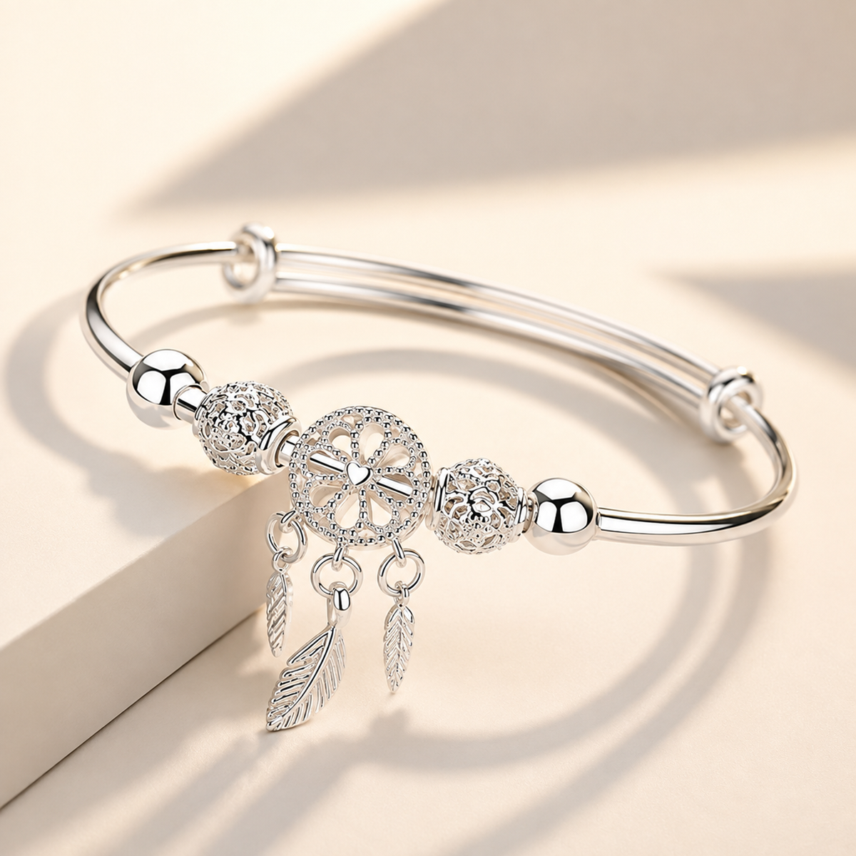Aiyana – Verstellbares Traumfängerarmband aus 925 Silber